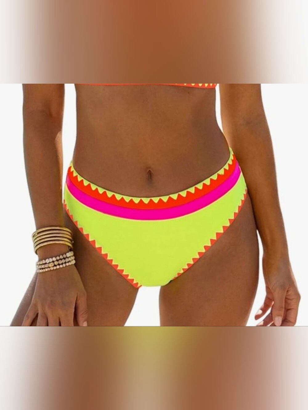 Women's Swim Bottoms — Neon Color Block